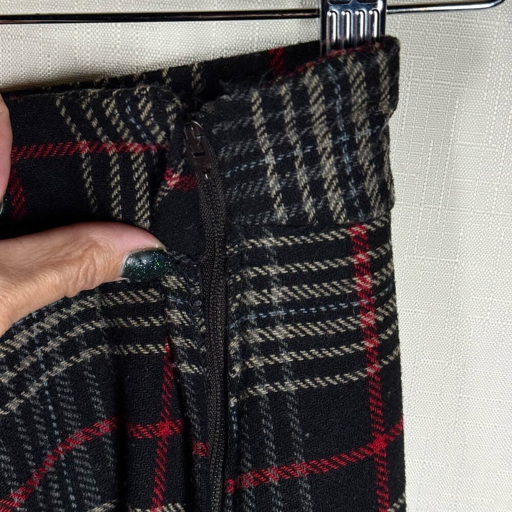 MONO B Plaid Skirt Womens L Wool Blend Classic Preppy Minimalist Winter Fall - Picture 5 of 11